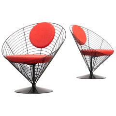 1980s Verner Panton Cone Chair for Fritz Hansen, Set of 2