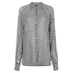 80s Versace Vintage checked semitransparent logoed shirt
