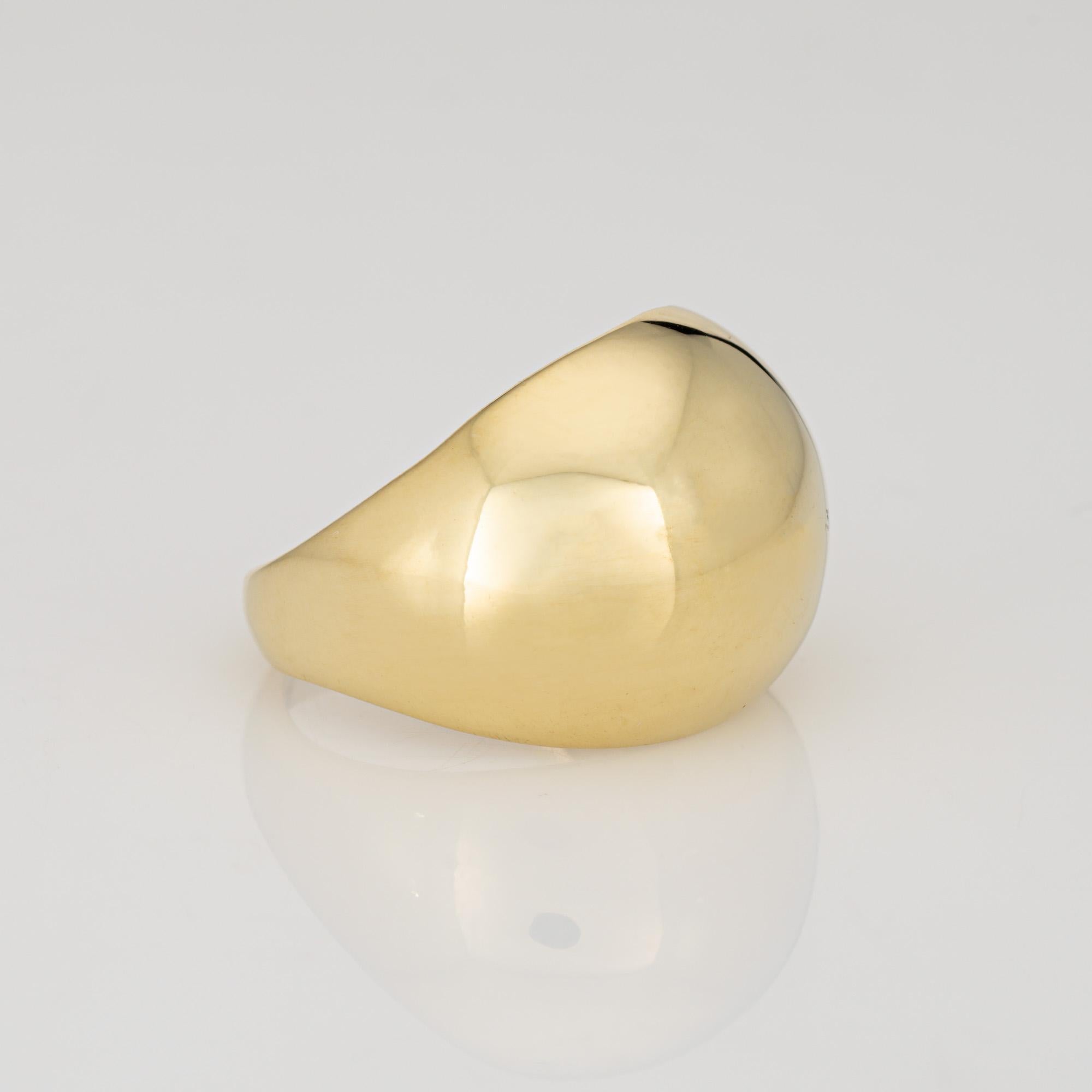 Modern 80s Vintage Cellino Dome Ring Sz 6 18k Yellow Gold Fine Italian Jewelry For Sale