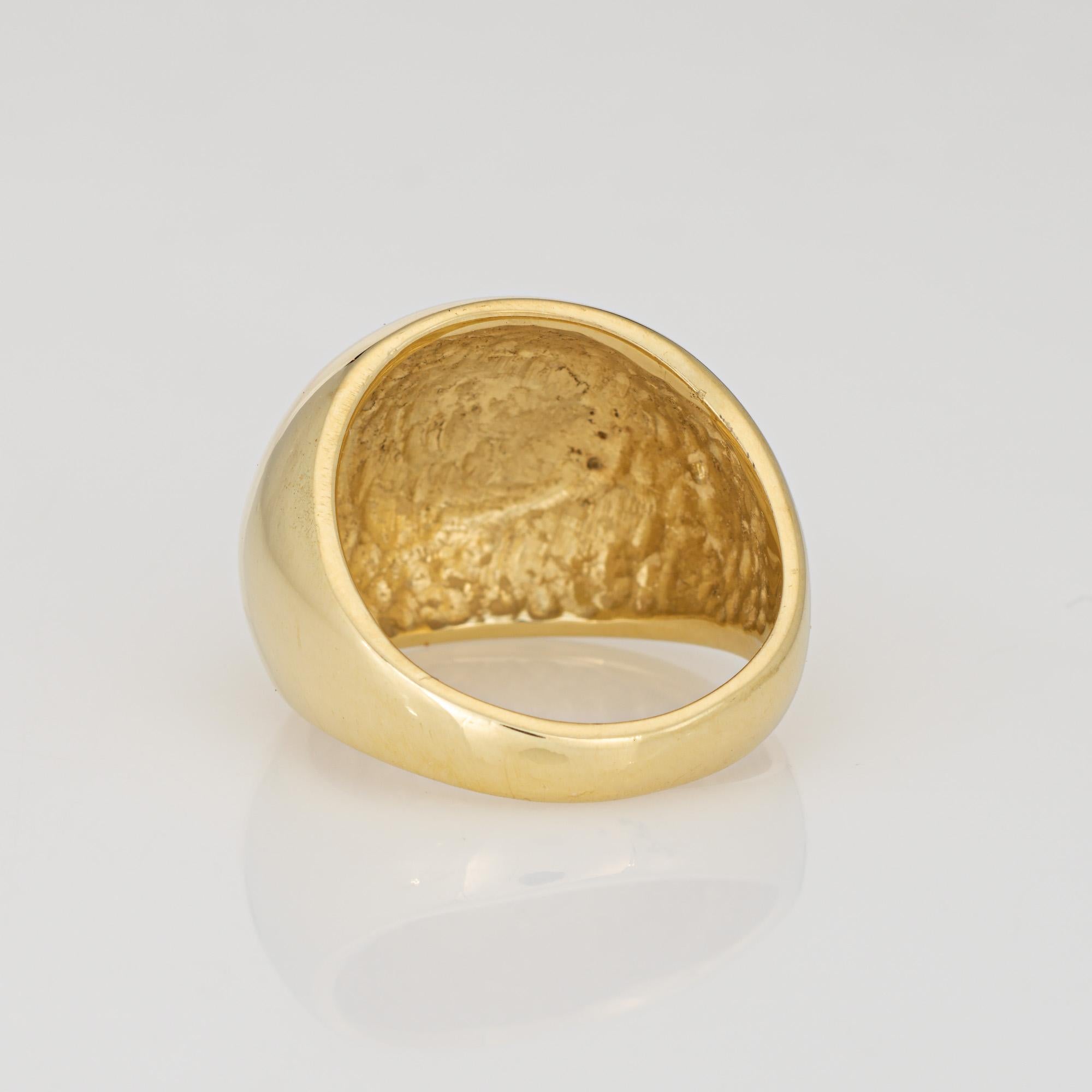80s Vintage Cellino Dome Ring Sz 6 18k Yellow Gold Fine Italian Jewelry In Good Condition For Sale In Torrance, CA