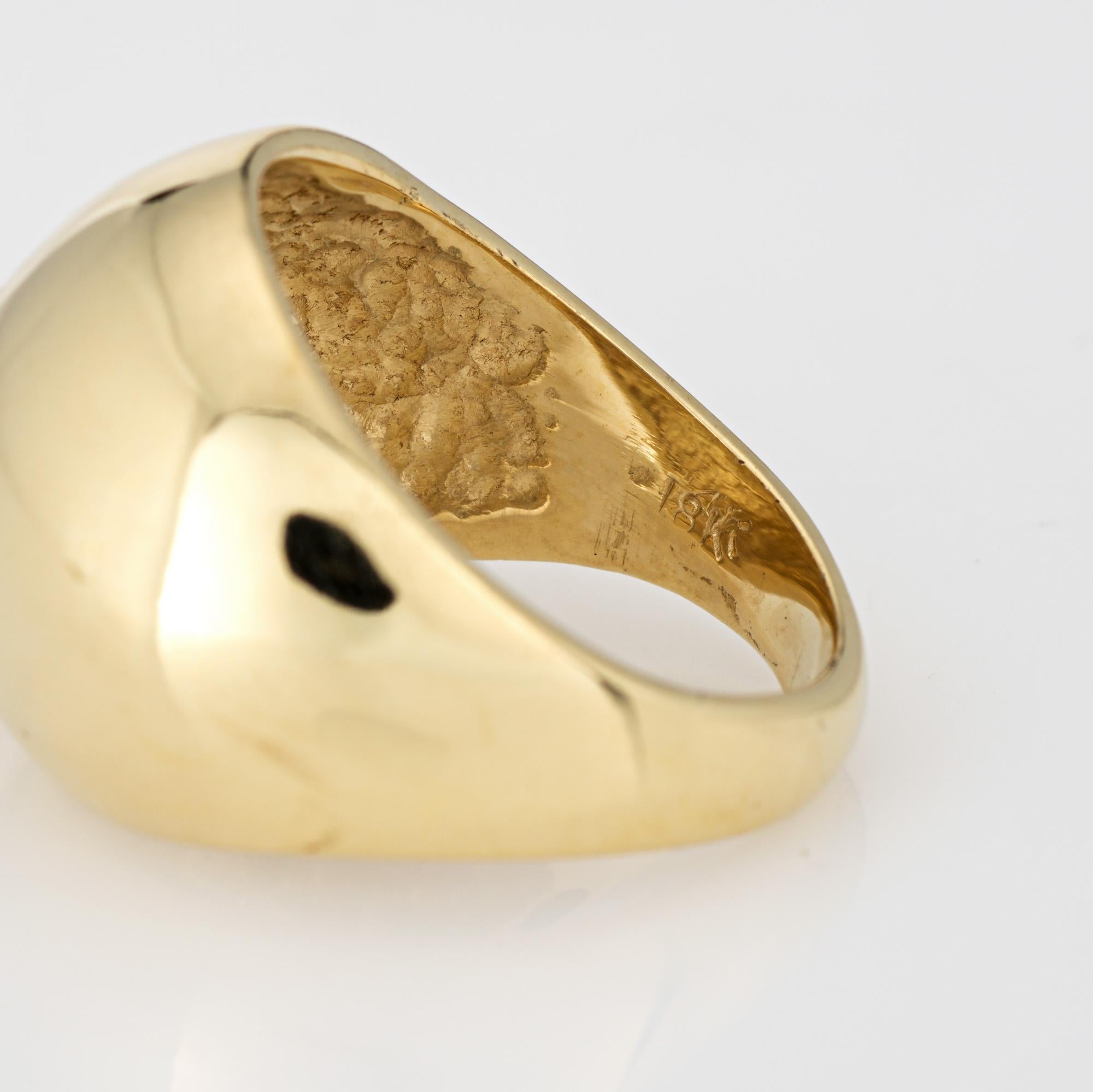 80s Vintage Cellino Dome Ring Sz 6 18k Yellow Gold Fine Italian Jewelry For Sale 1