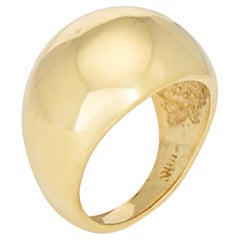 80s Vintage Cellino Dome Ring Sz 6 18k Yellow Gold Fine Italian Jewelry