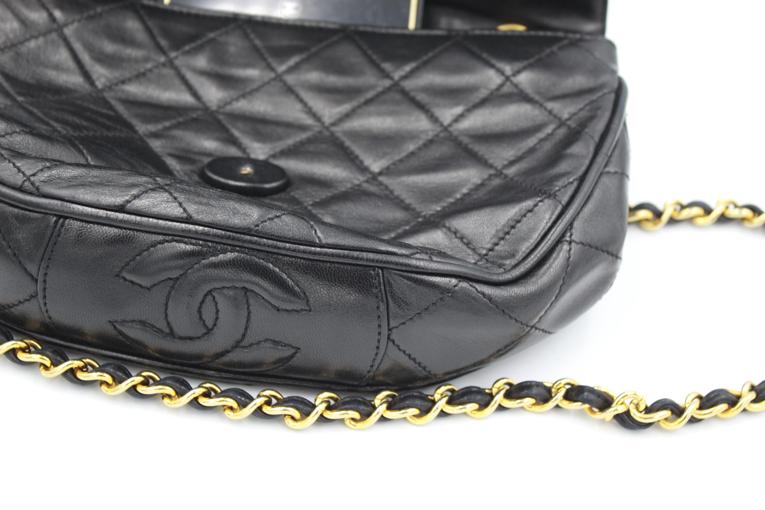 80's Vintage Chanel Black Quilted Bag with Gripoix Style Stones 2