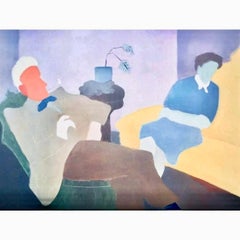 80s Vintage Original Milton Avery Husband and Wife Exhibition Lithograph Poster