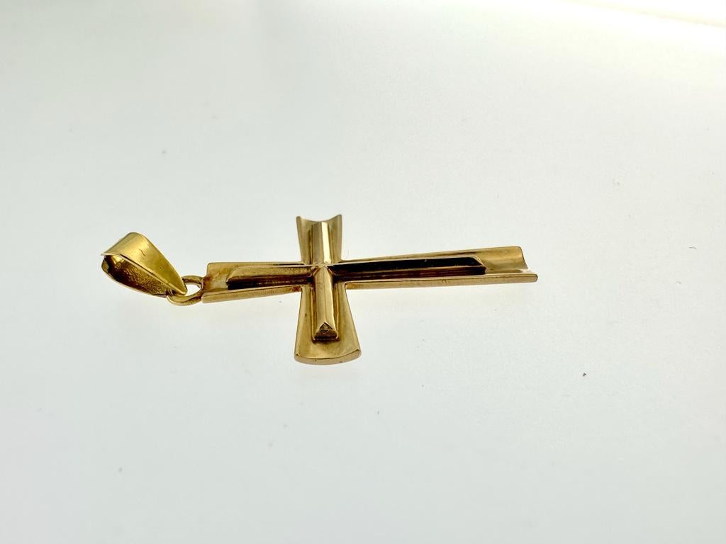 80er Jahre Vintage Spanisches Kreuz in Gelbgold 18kt (Moderne) im Angebot