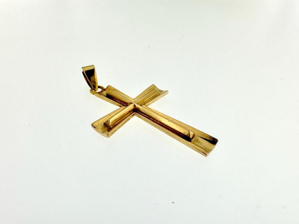 80er Jahre Vintage Spanisches Kreuz in Gelbgold 18kt im Zustand „Gut“ im Angebot in Esch sur Alzette, Esch-sur-Alzette