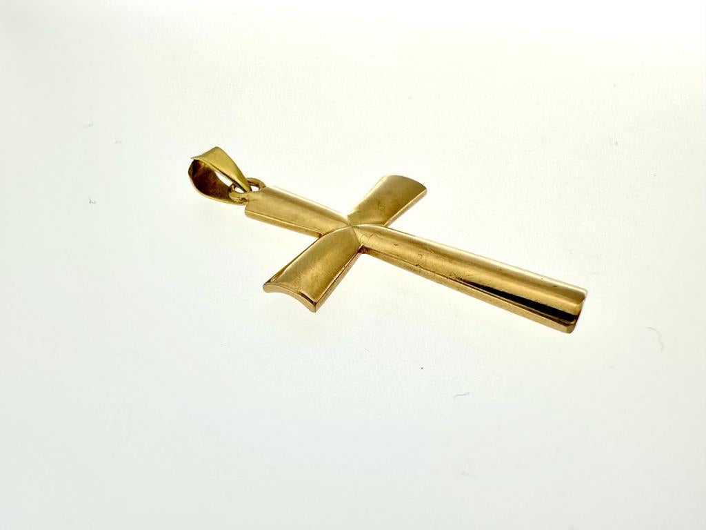 80er Jahre Vintage Spanisches Kreuz in Gelbgold 18kt im Angebot 1