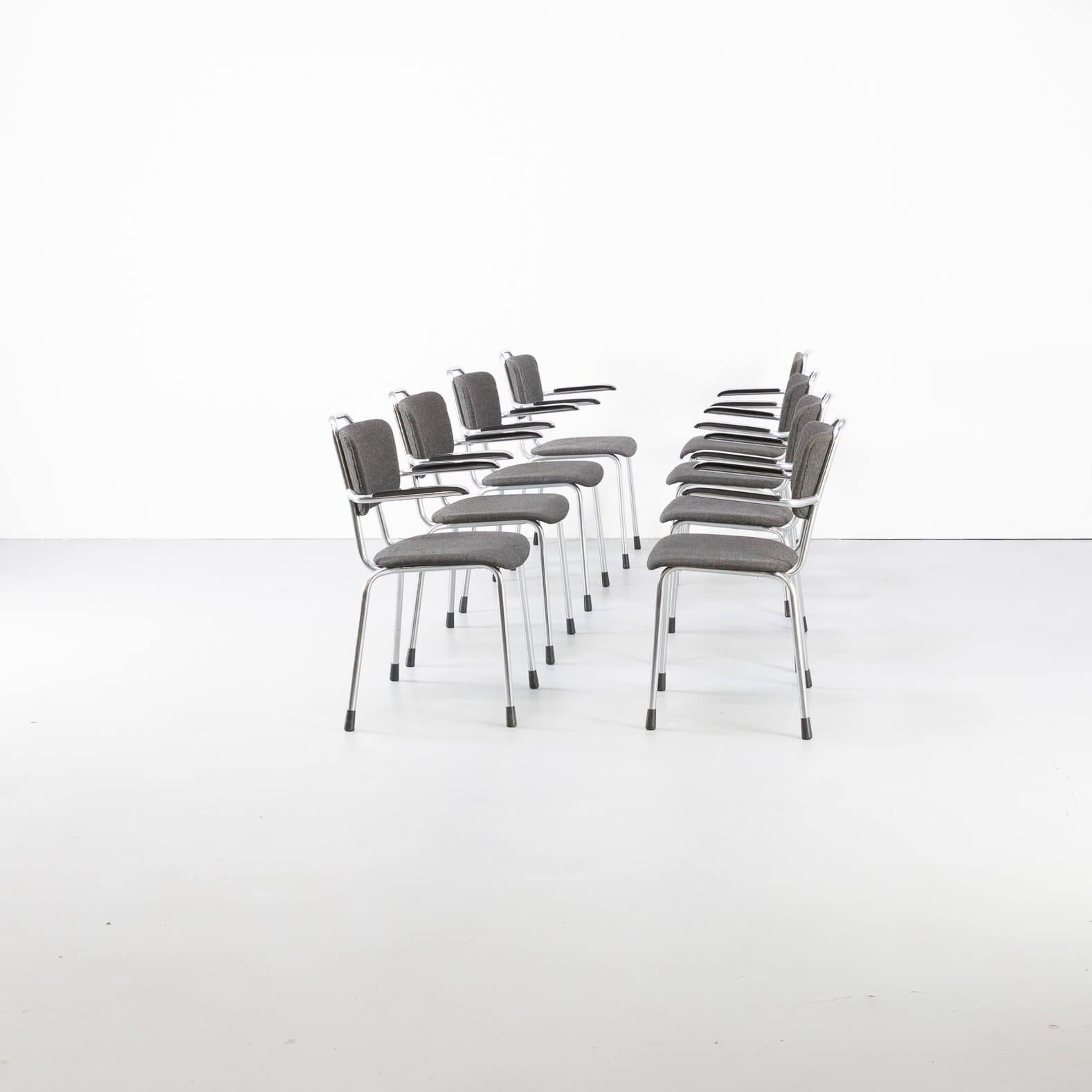 Dutch 1980s W. H. Gispen Chair for Gebroeders van der Stroom Set of 8 For Sale