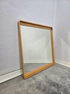 Espejo de pared de los 80, de madera contrachapada curvada
