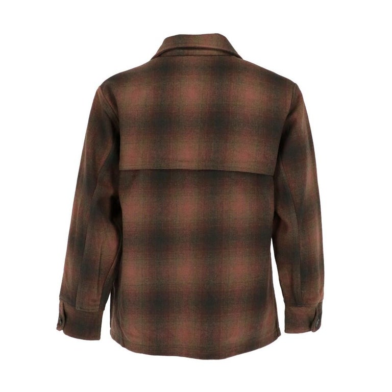 Woolrich brown wool jacket with checked pattern. Classic collar and front zip closure. Front and rear wind flap, four pockets and buttoned cuffs.

Size: 40 IT

Flat measurements
Height: 72 cm
Bust: 57 cm
Shoulders: 46 cm
Sleeves: 57 cm

Product