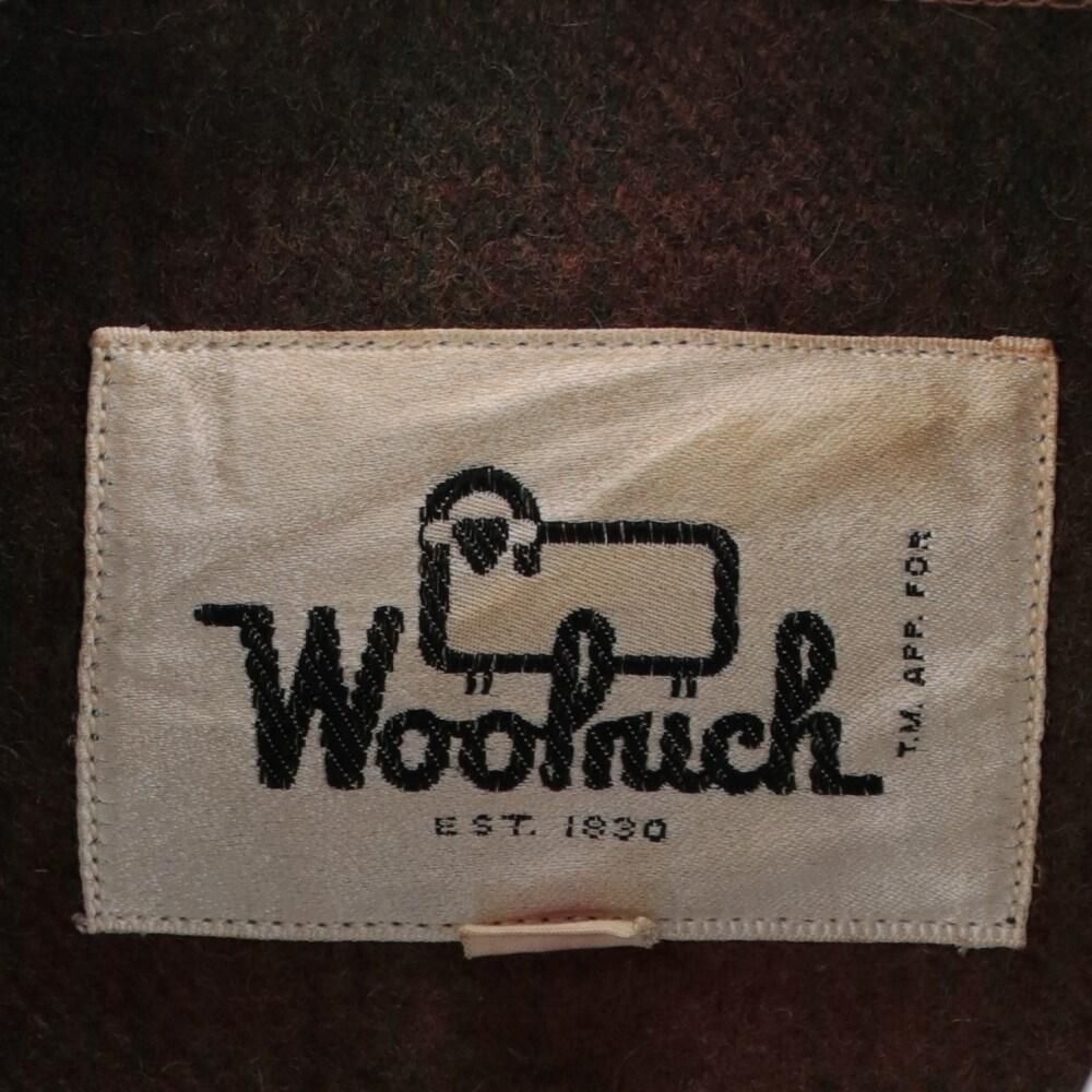 80s Woolrich Vintage brown wool jacket with checked pattern In Excellent Condition In Lugo (RA), IT