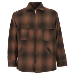 80s Woolrich Used brown wool jacket with checked pattern