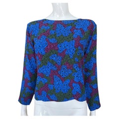 80s YSL Gorgeous Colors Silk Blob Blouse