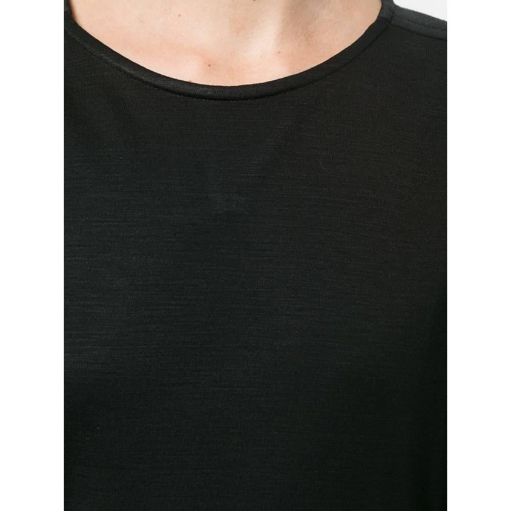 Women's 80s Yves Saint Laurent black wool blend cotton blouse For Sale