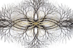 80"x43" Metal Wall Sculpture in Stainless, Bronze and Brass #749