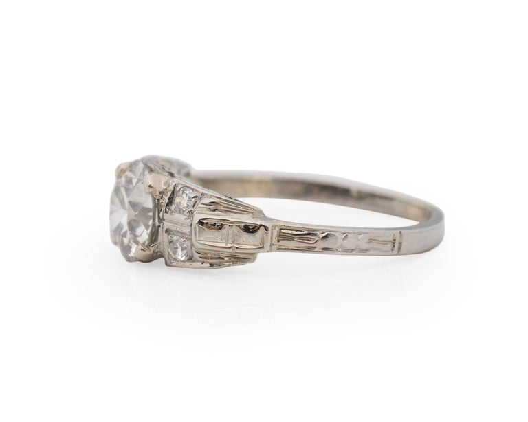 .81 Carat Art Deco Diamond 18 Karat White Gold Engagement Ring For Sale ...