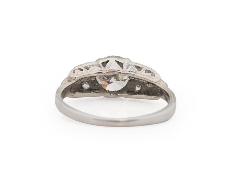 .81 Carat Art Deco Diamond 18 Karat White Gold Engagement Ring For Sale ...