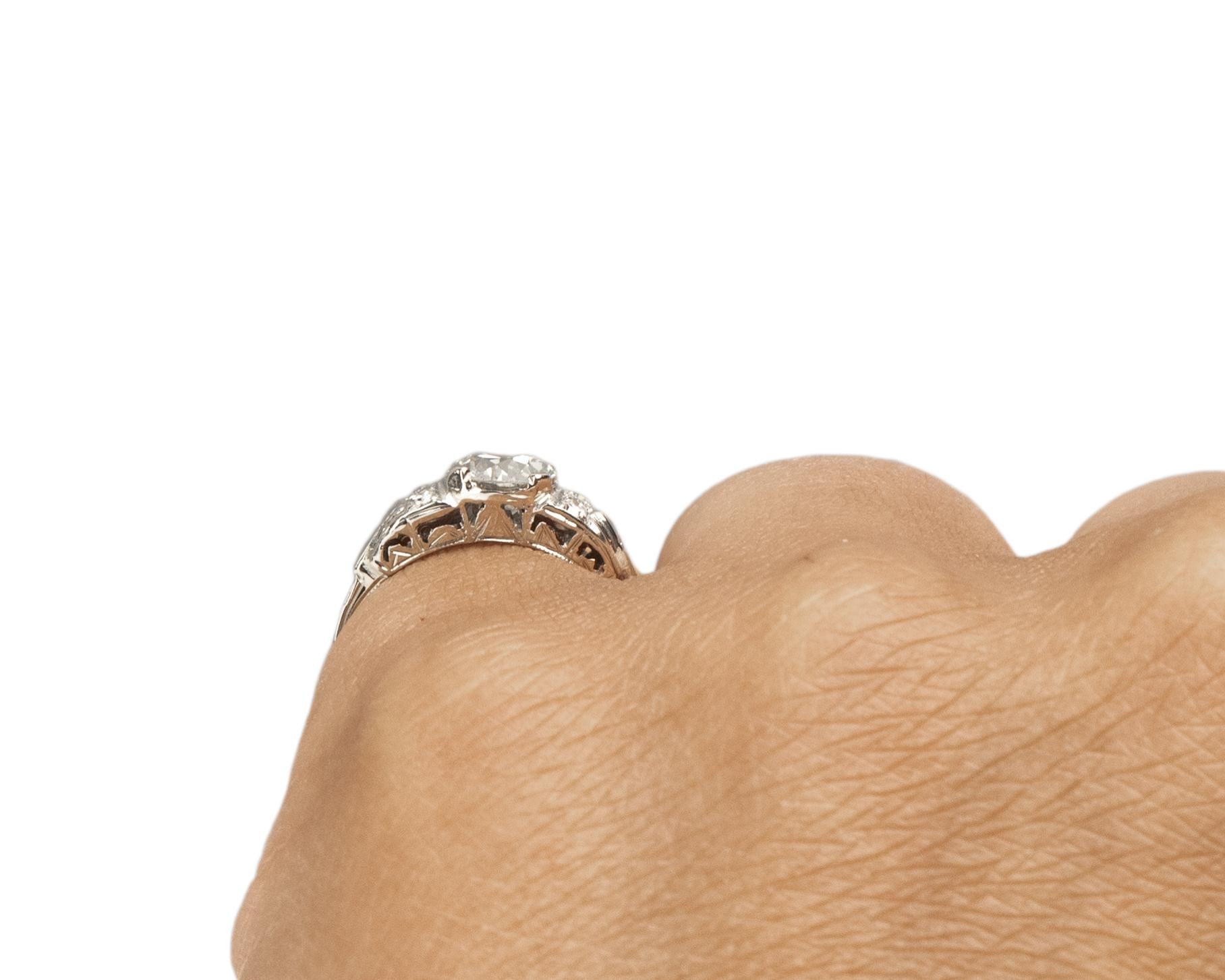 .81 Carat Art Deco Diamond 18 Karat White Gold Engagement Ring For Sale 1