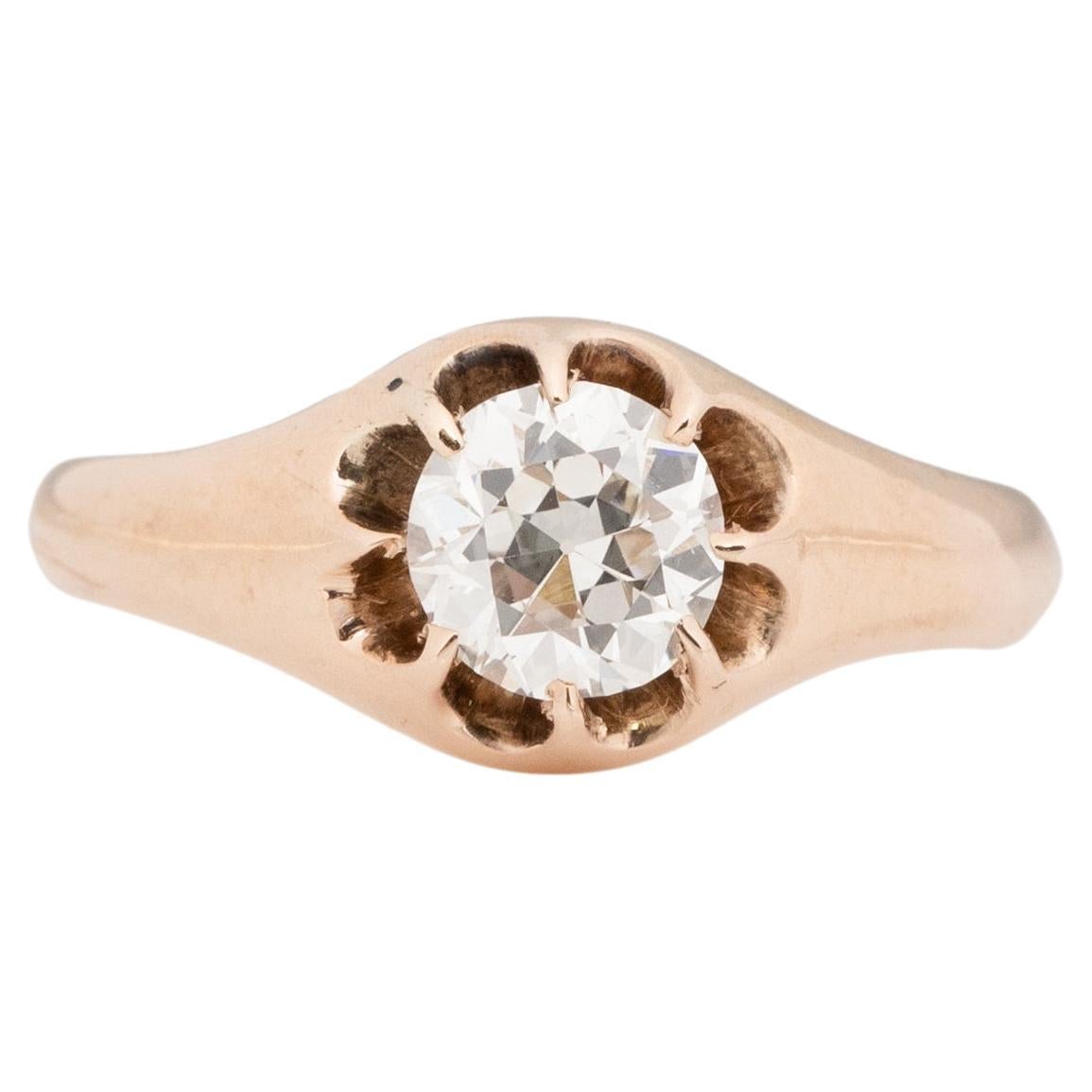 .81 Carat Diamond Yellow Gold Engagement Ring For Sale