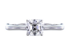 .81 Carat F/VS2 Ascher Cut Diamond Engagement Solitaire Ring 'Platinum'
