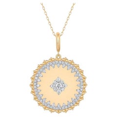 81 Round Motion Diamond 14K Yellow Gold Pendant Necklace