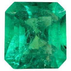 8.10 Carat 12.5x11.7 Vibrant Green Colombian Emerald - Asscher Cut May Birthston