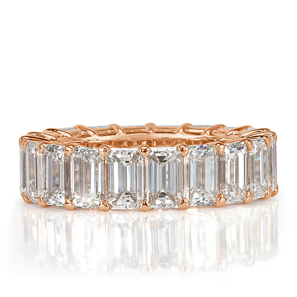 Mark Broumand 8,10 Karat Smaragdschliff Diamant Ewigkeitsring für Damen oder Herren im Angebot