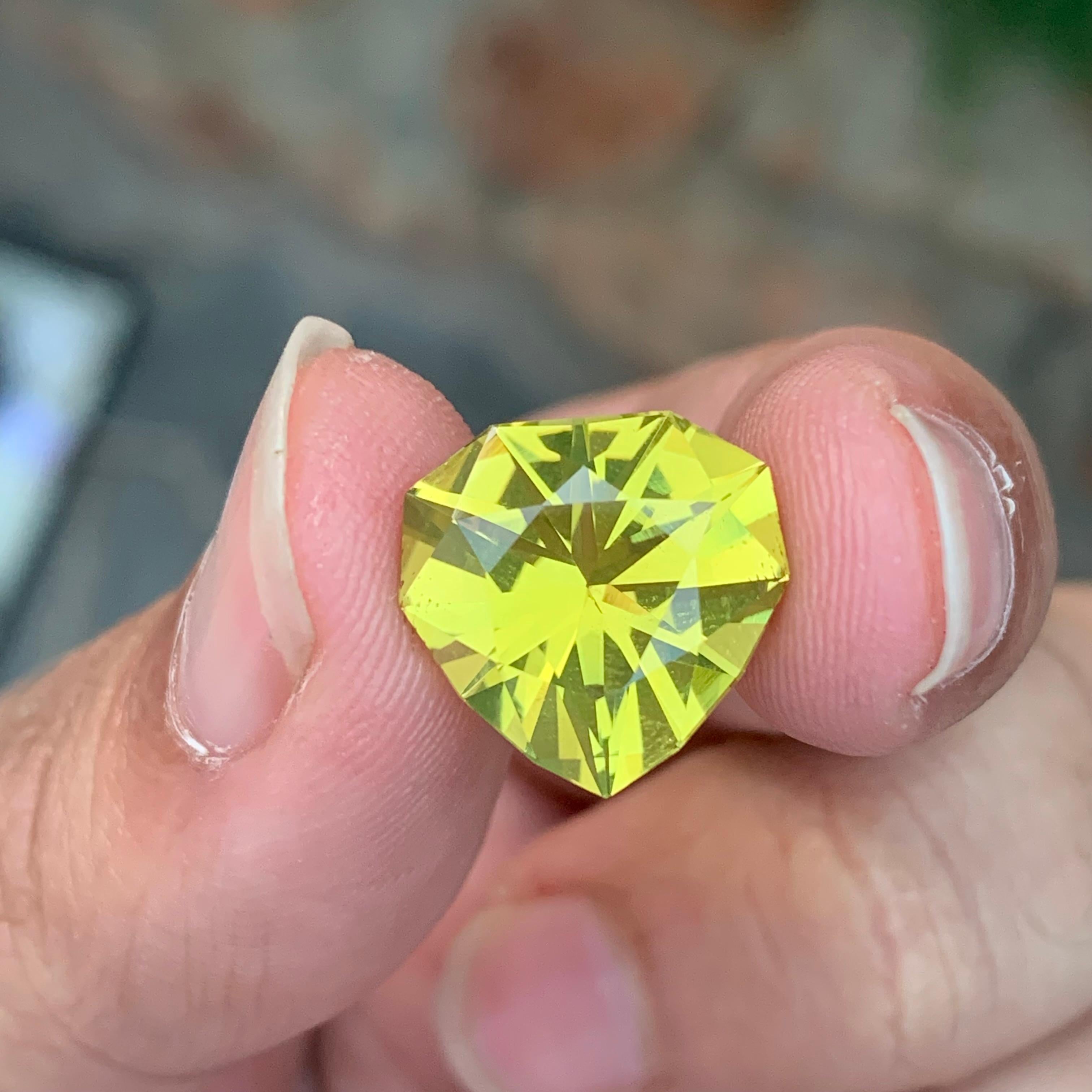 8.10 Carat Natural Loose Lemon Quartz Heart Shape Gem en vente 6