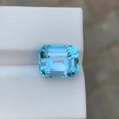 8.10 Carati Nature sciolti Topazio Azzurro Pietra africana taglio smeraldo
