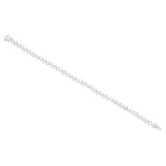8.10 Carat SI Clarity HI Color Multi Shape Diamond Bracelet 14 Karat White Gold