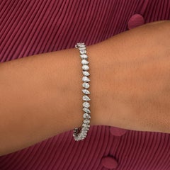 8.10 Carat SI Clarity HI Color Multi Shape Diamond Bracelet 18 Karat White Gold