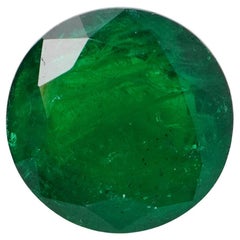 8,10 Karat Vivid Grüner Smaragd Rund Brillant Zertifiziert Majestätisch Juwelier Stein