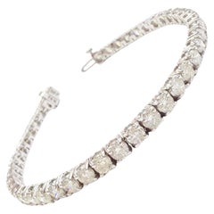 SOMMER-AUSVERKAUF, Tennisarmband mit natürlichen Diamanten, 8,10 ct, 14-karätiges Weißgold, 7"
