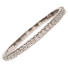 8.10 Cts Diamond Stretchable Tennis Bracelet in 18k Gold
