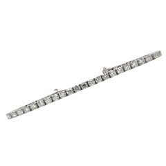 Bracciale da tennis in oro bianco 14 carati con diamanti tondi brillanti da 8,10 ctw Nuovo moderno