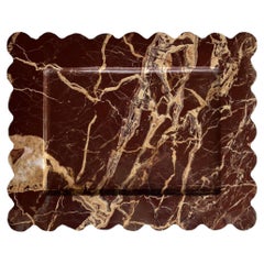 810 Tray: Chunky Scalloped Edge Large Tray in Cherry Gold by Anastasio Home