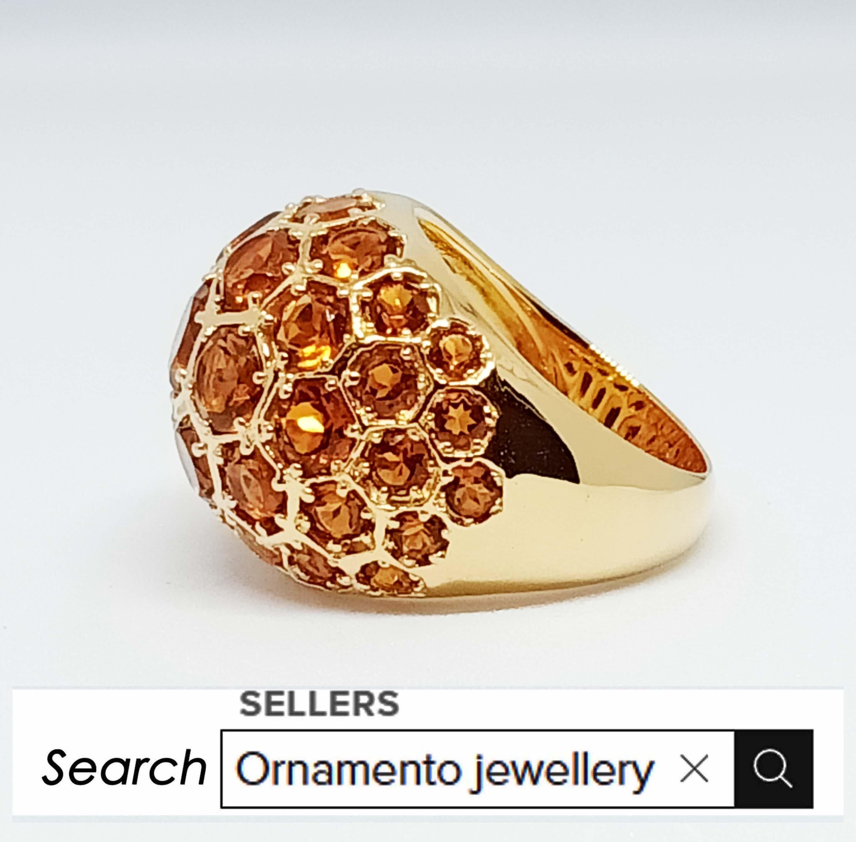 8,10cts Citrin Honey.Sterling Silber in 18K Gold plattiert (Zeitgenössisch)