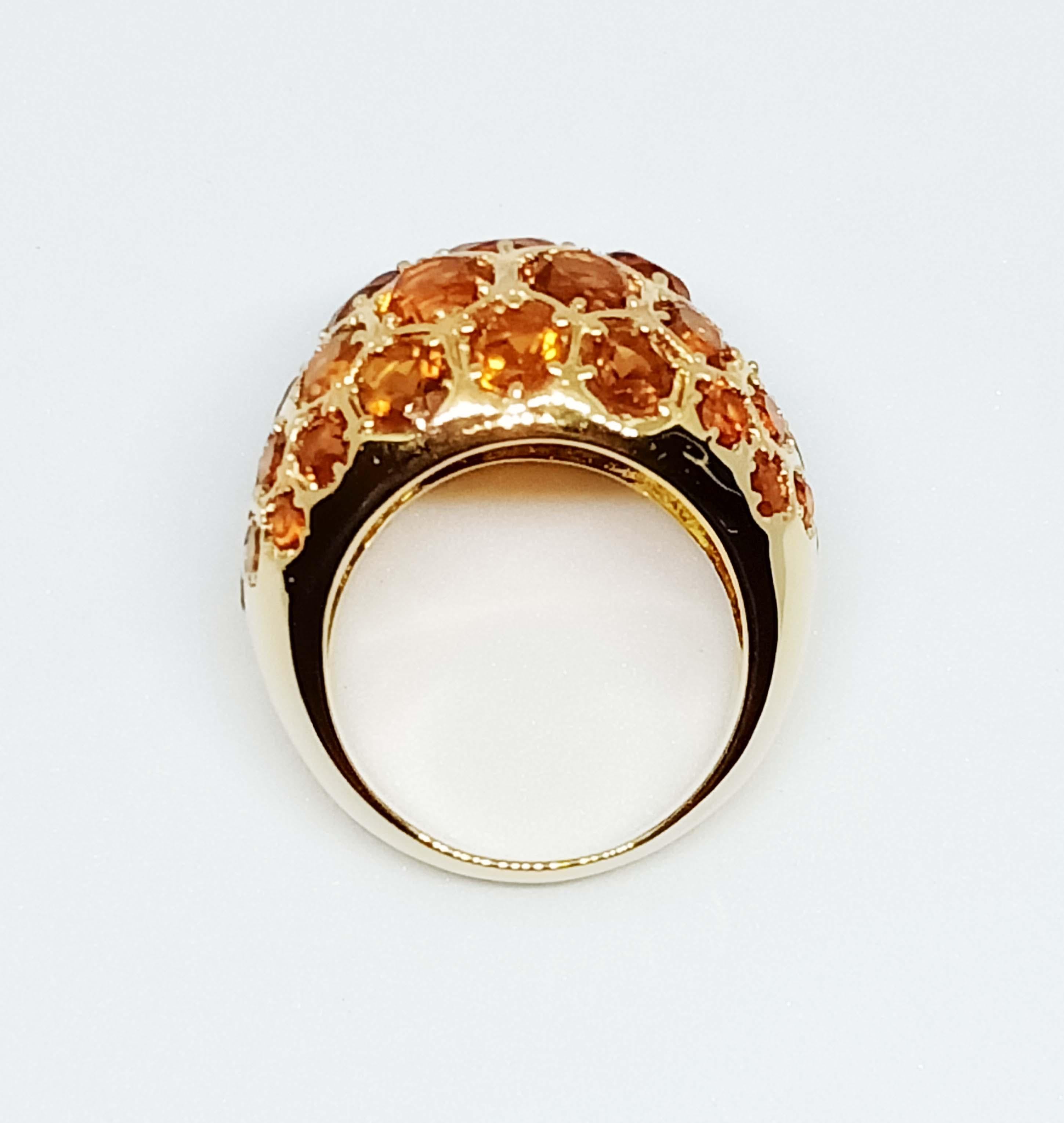 8,10cts Citrin Honey.Sterling Silber in 18K Gold plattiert im Zustand „Neu“ in Bangkok, TH