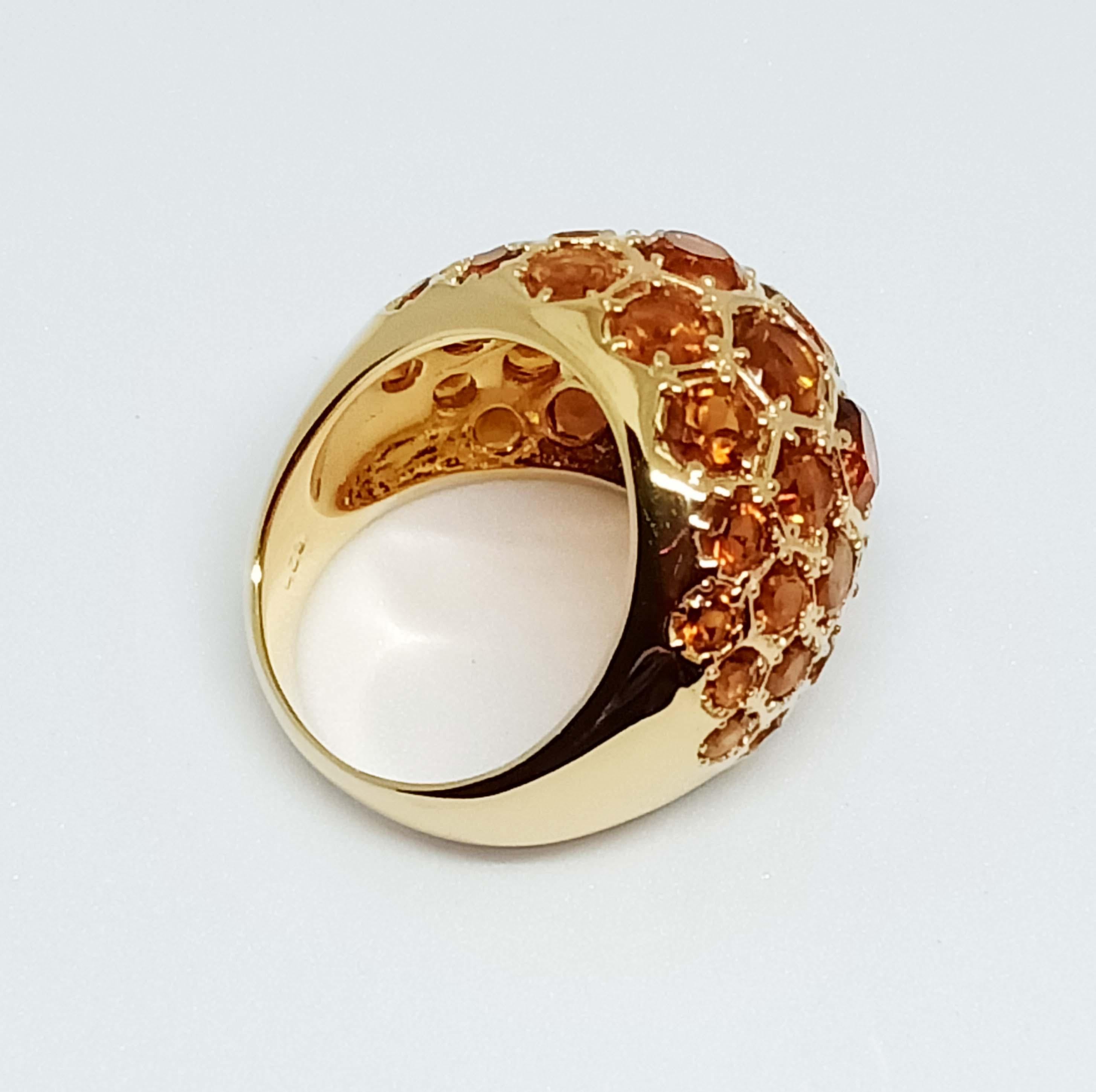 Donna Miele Citrino 8,10cts.Argento placcato oro 18K in vendita