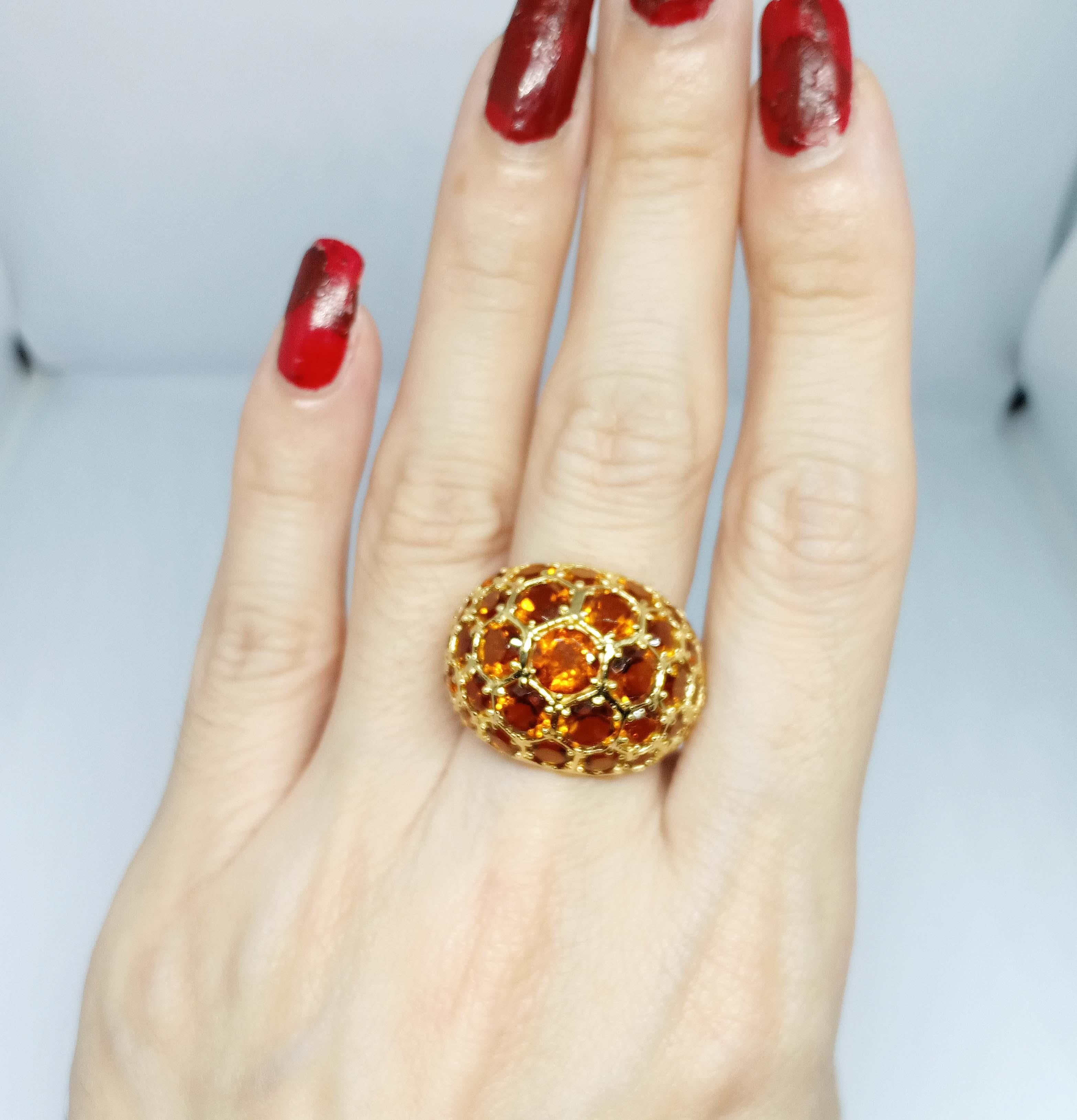 8,10cts Citrin Honey.Sterling Silber in 18K Gold plattiert 1