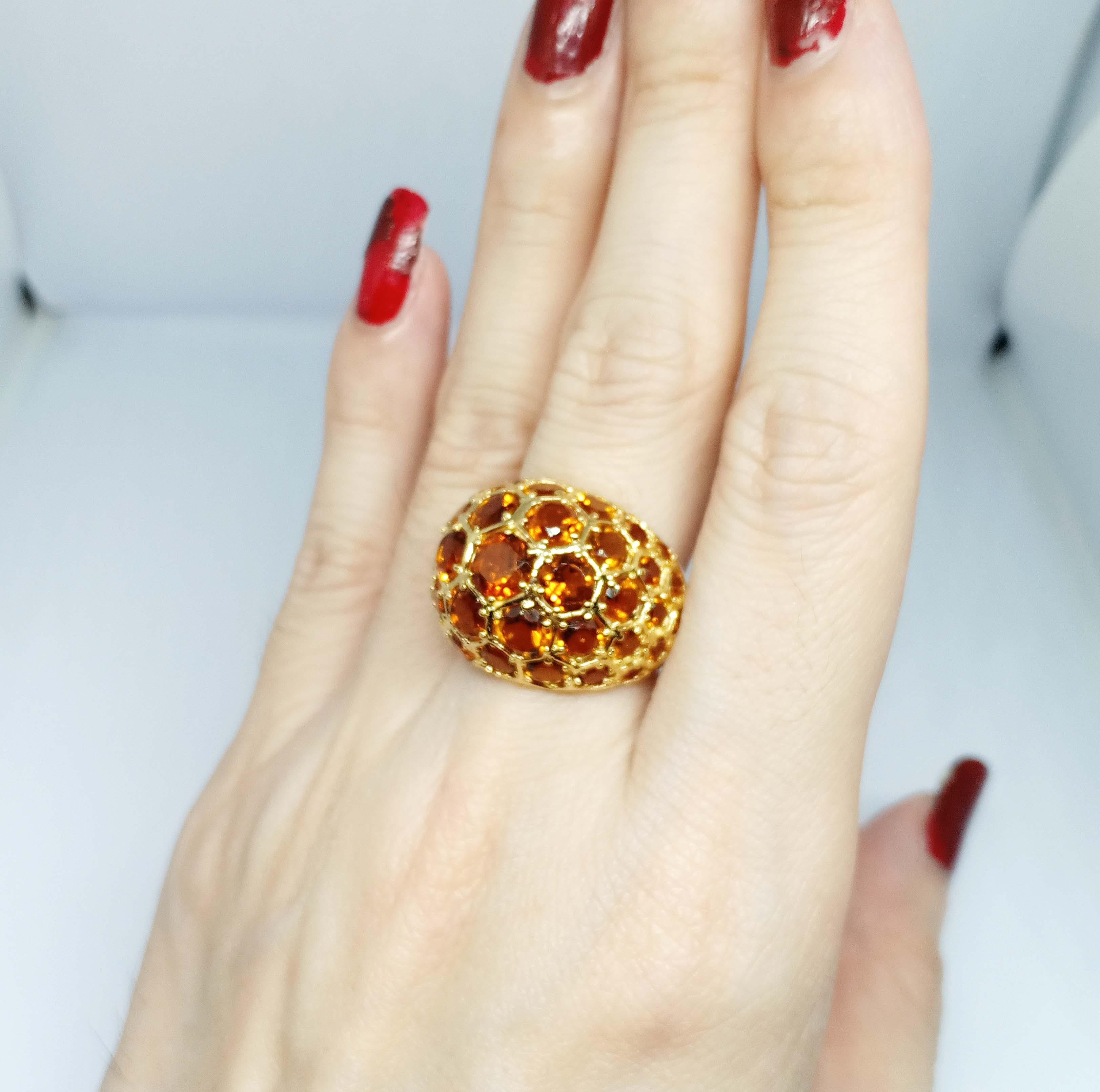 8,10cts Citrin Honey.Sterling Silber in 18K Gold plattiert 2