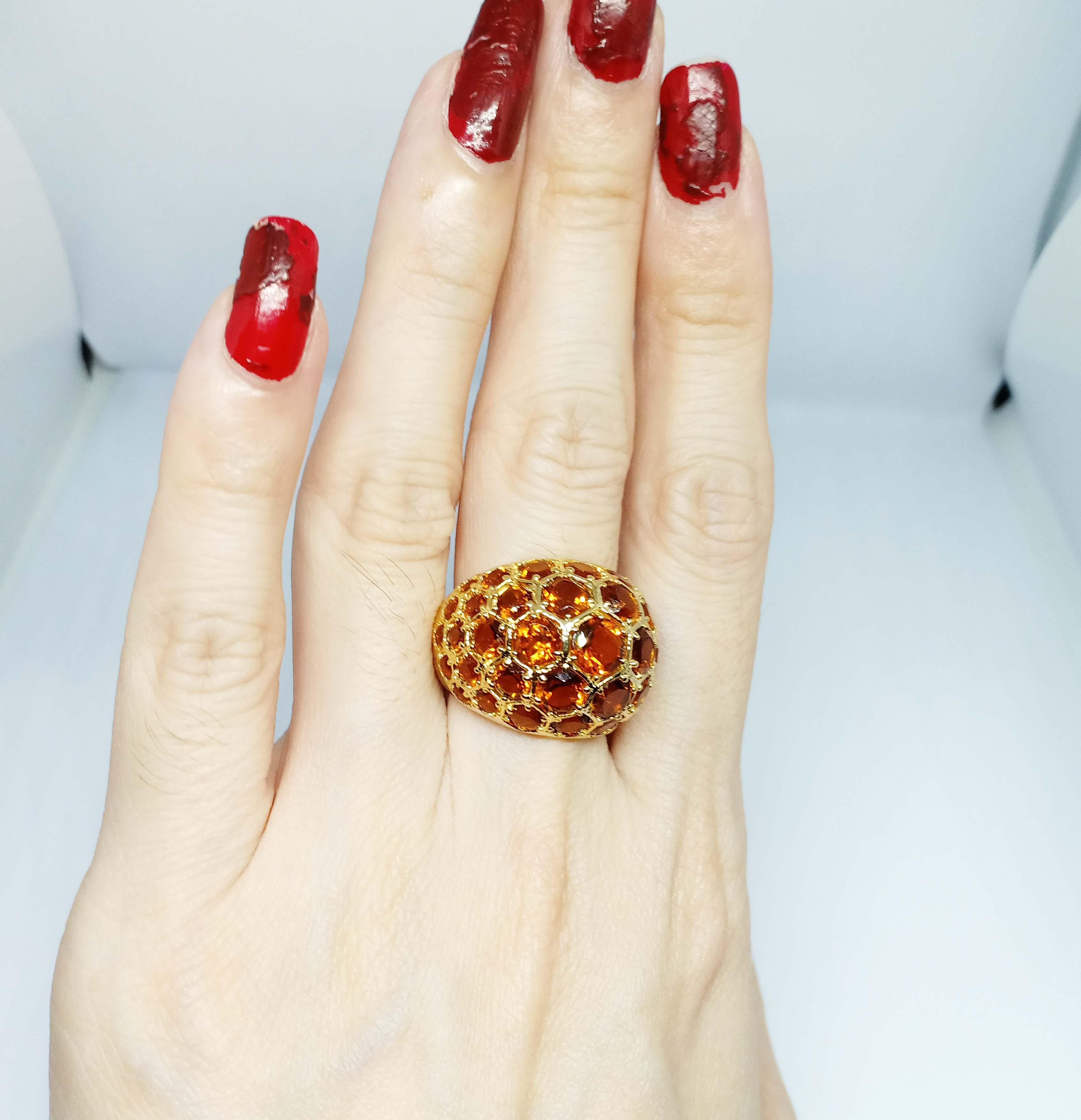 8,10cts Citrin Honey.Sterling Silber in 18K Gold plattiert 3