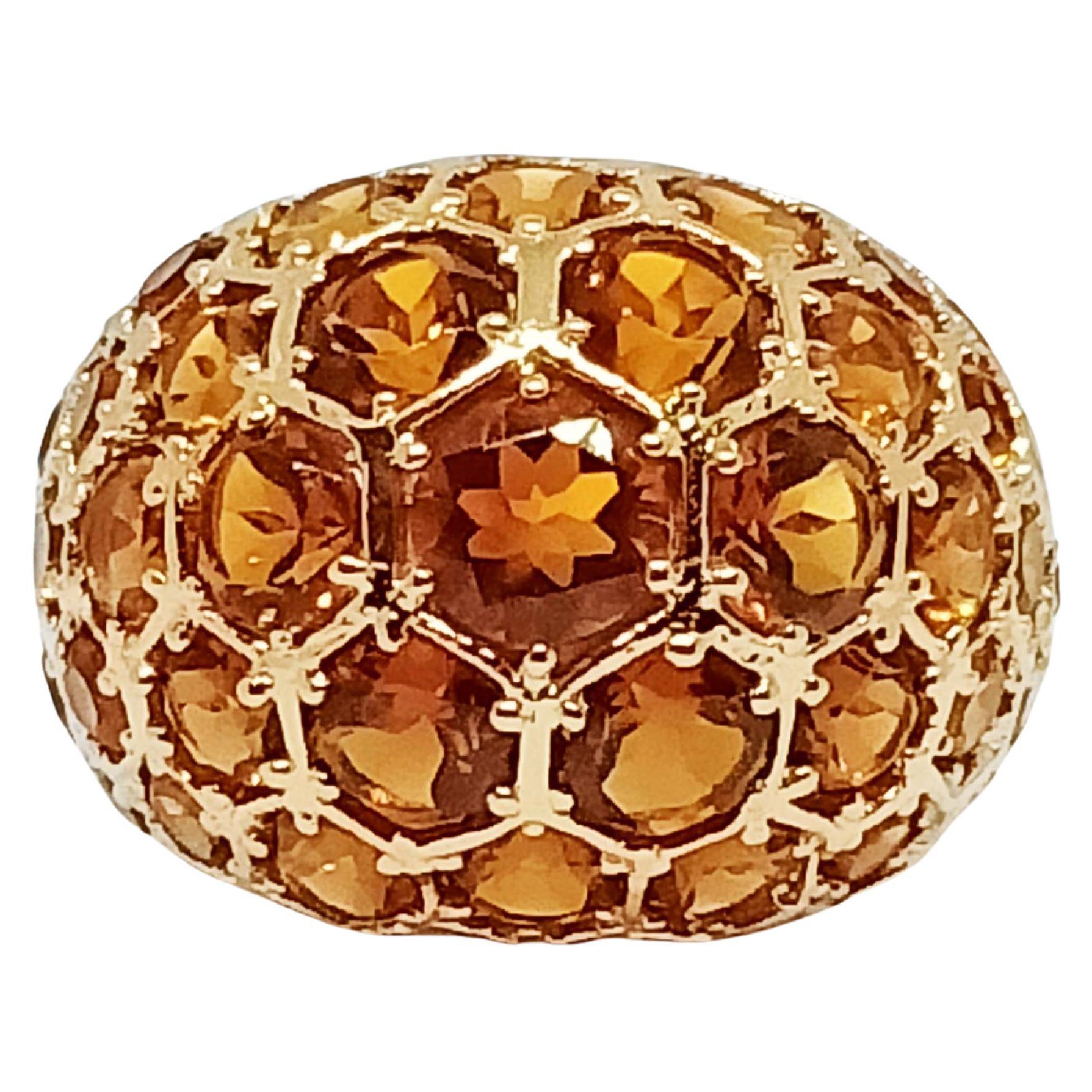 8,10cts Citrin Honey.Sterling Silber in 18K Gold plattiert im Angebot
