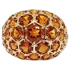 8.10cts Citrine miel.Argent Sterling en plaqué or 18K
