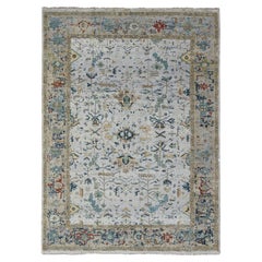 8'10 "x11'10" Grigio Cancellato Tappeto Persiano Heriz All Over Design Annodato a Mano in Lana