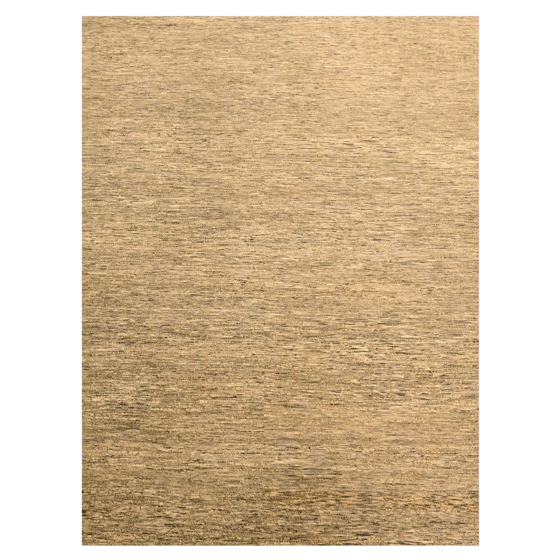 8
10 "x11
10" Khaki Brown Plain Solid Design Ungefärbte natürliche Wolle Hand Knotted Rug