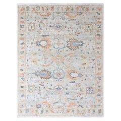 8'10 "x11'10" Tappeto in lana annodata a mano grigio pastello Supple Collection'S Design/One