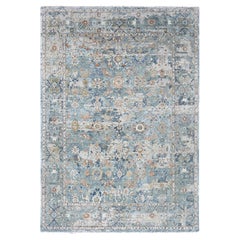 8'10 "x11'10" Argento Blu Abrash Persiano con Design/One Annodato a Mano in Lana