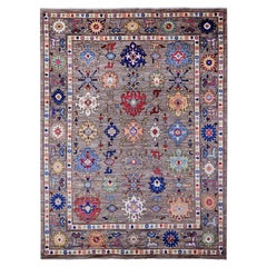 8'10 "x11'7" Perfect Gray Wool Foundation Angora Oushak Tapis d'Orient