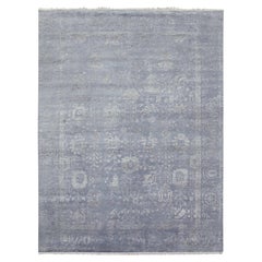 8'10"x11'8" Davy's Gray, motif persan Tabriz noué à la main, en laine et soie